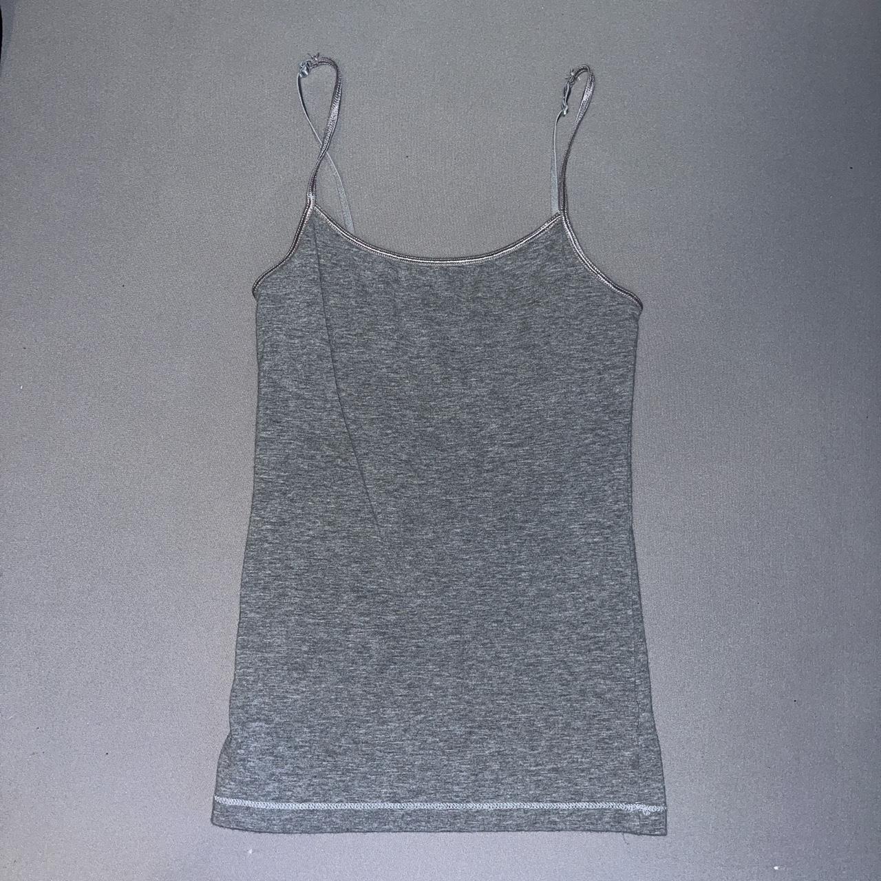 gray cami with built in bra and adjustable - Depop