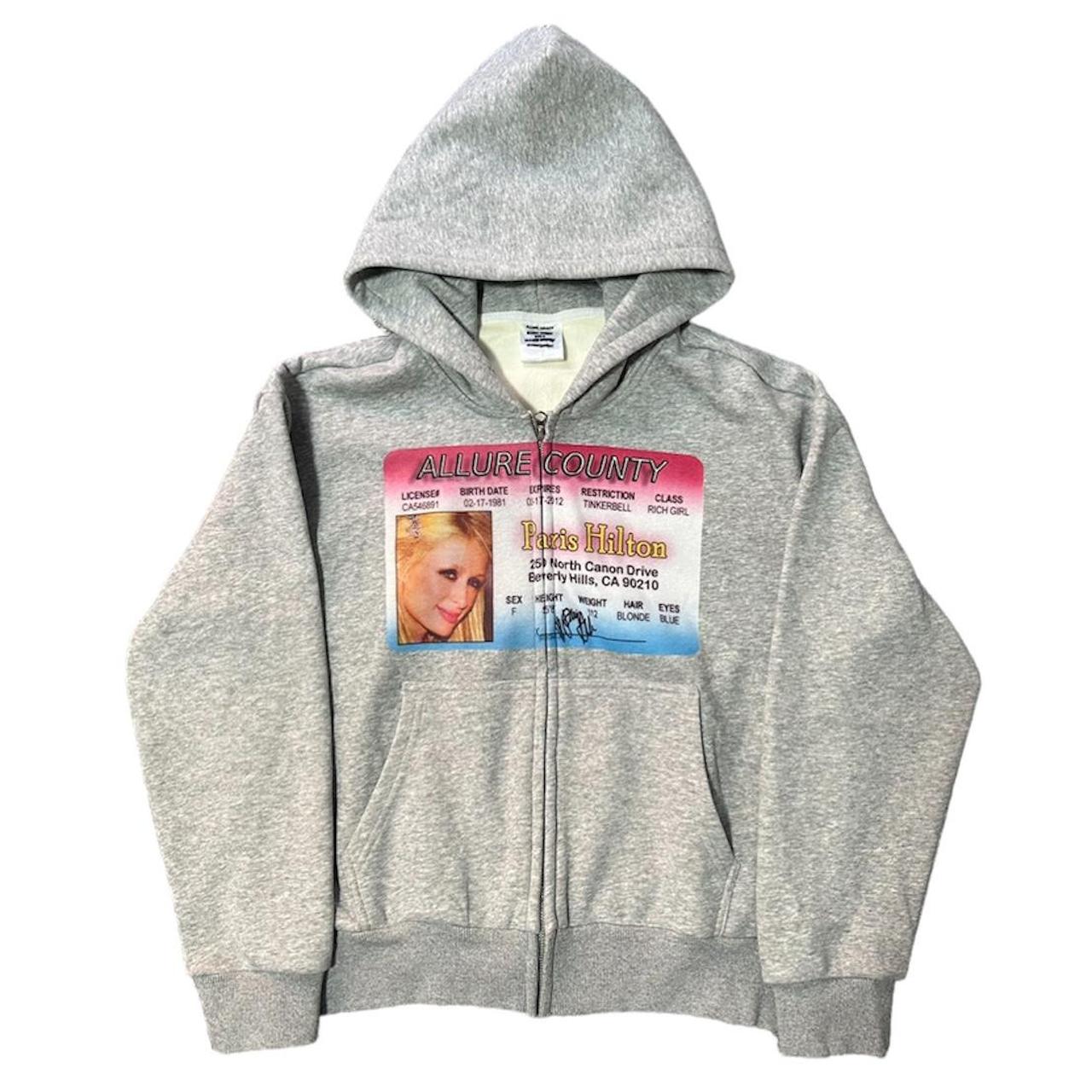 allure county paris hilton zip up hoodie size... - Depop