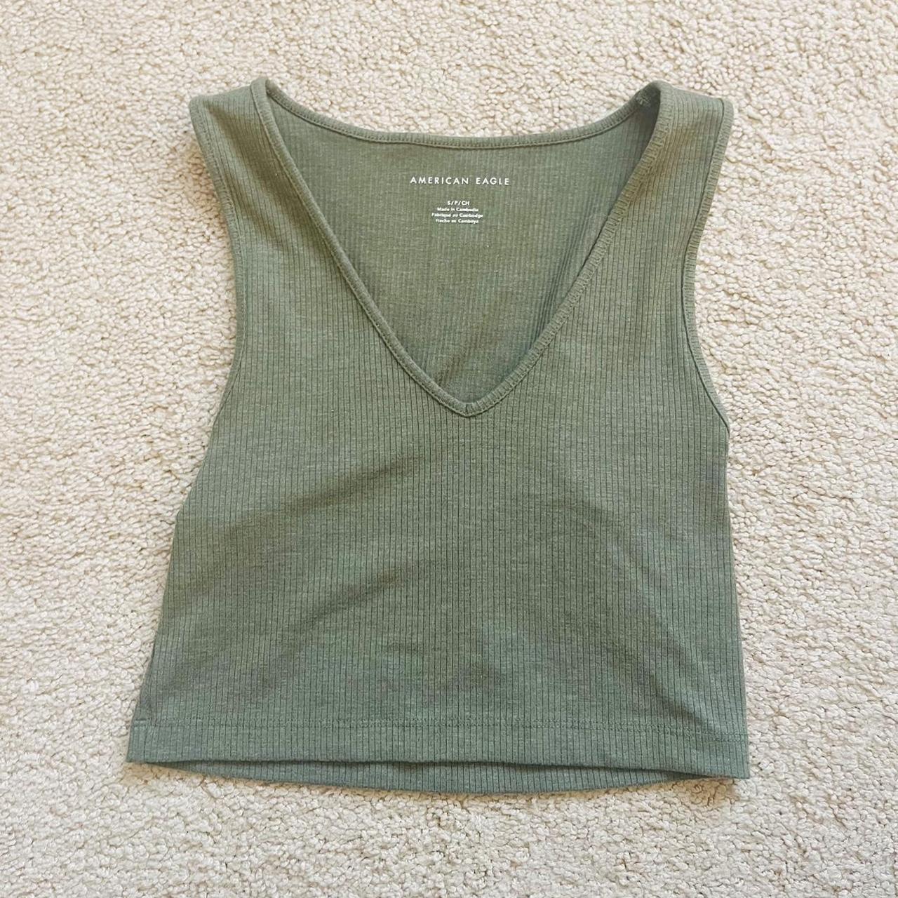 American Eagle Women's Green Vest Depop