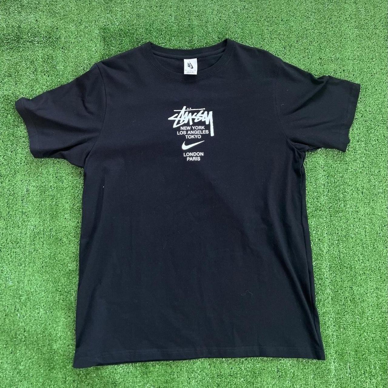 Nike x stussy t shirt black vintage New York los... - Depop