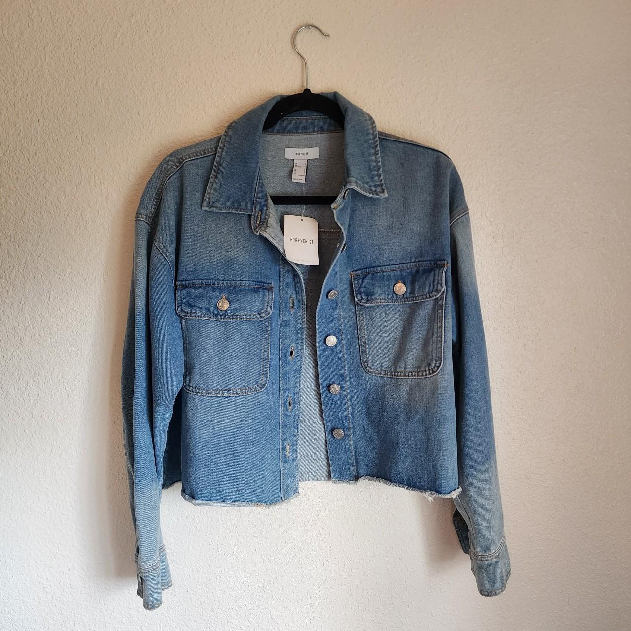 Forever 21 Women's Jacket Blue S – Oversized cropped denim