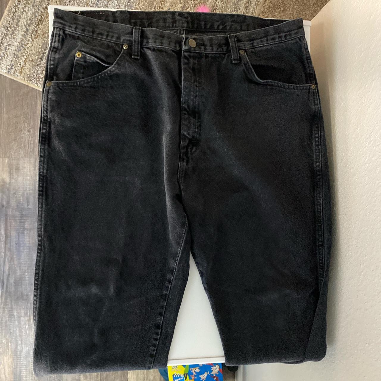 Black Wrangler Jeans Very good condition Baggy... - Depop