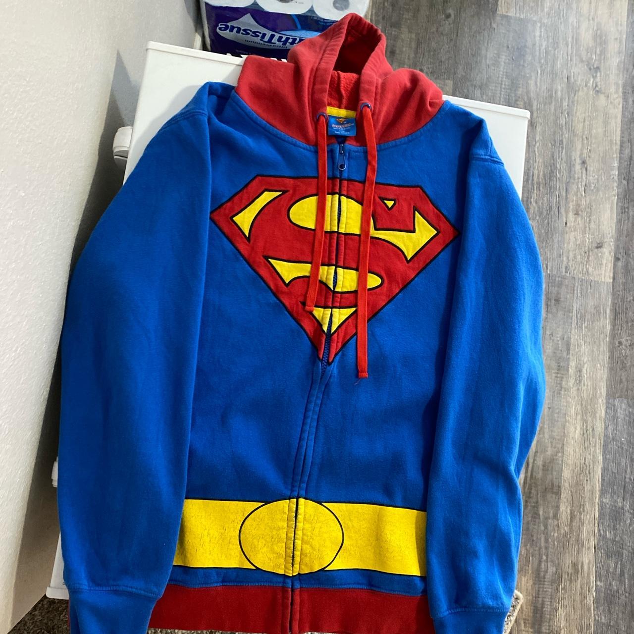 Mens superman zip up on sale hoodie