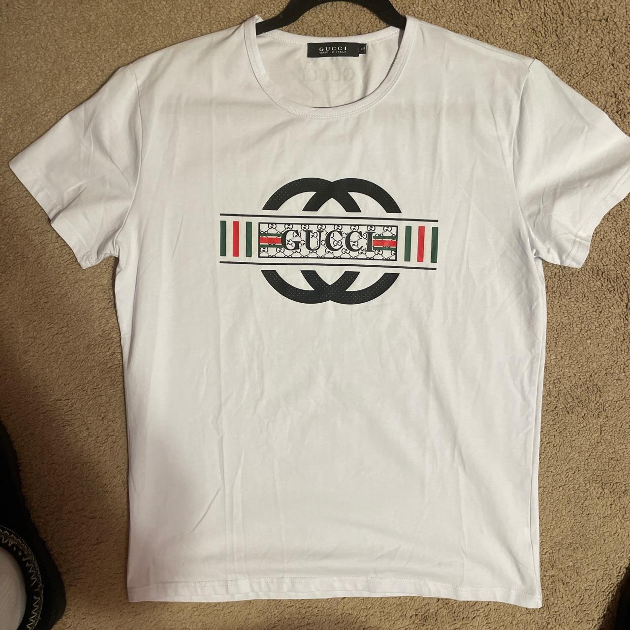 Gucci Men's White and Red T-shirt