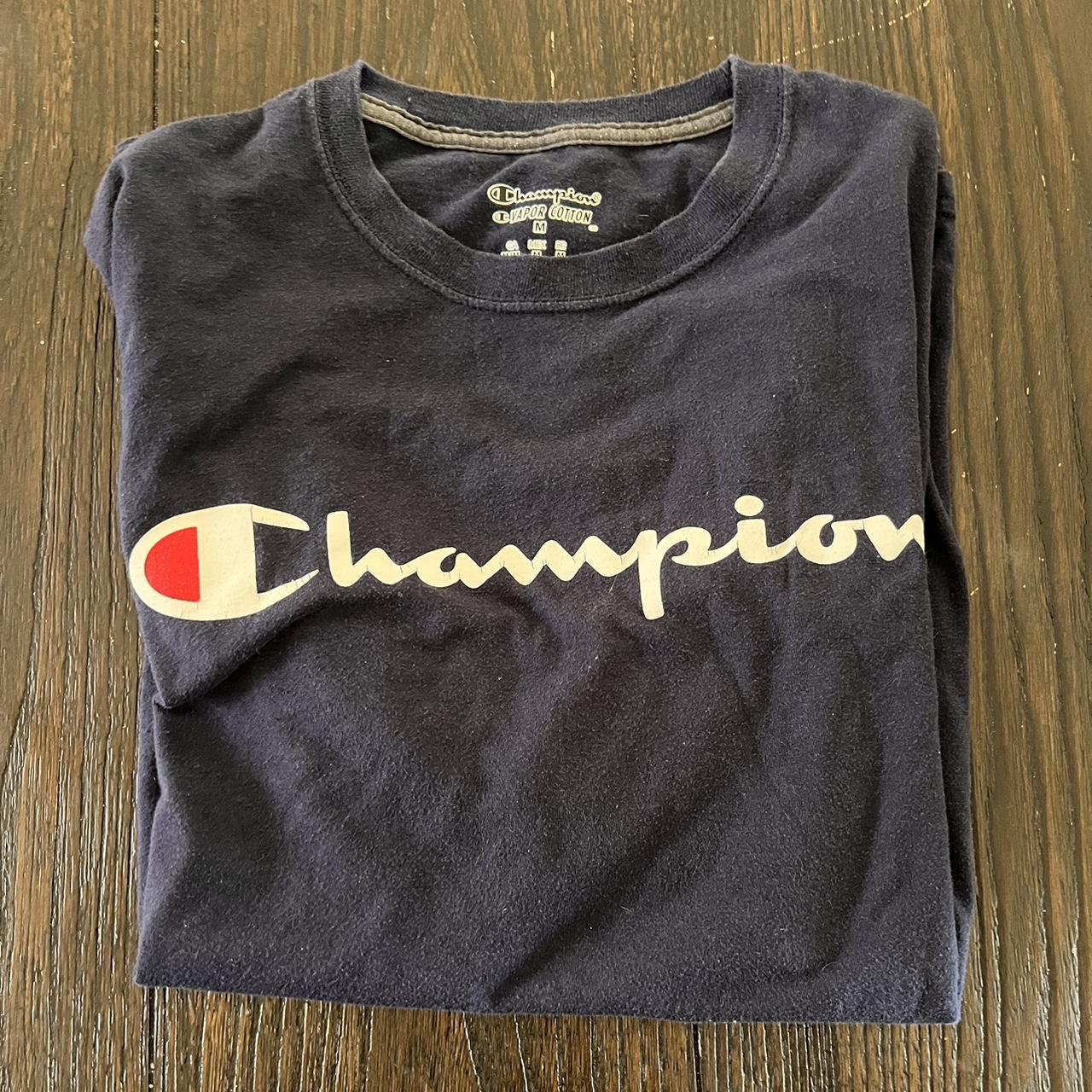 Champion Men's Navy T-shirt | Depop