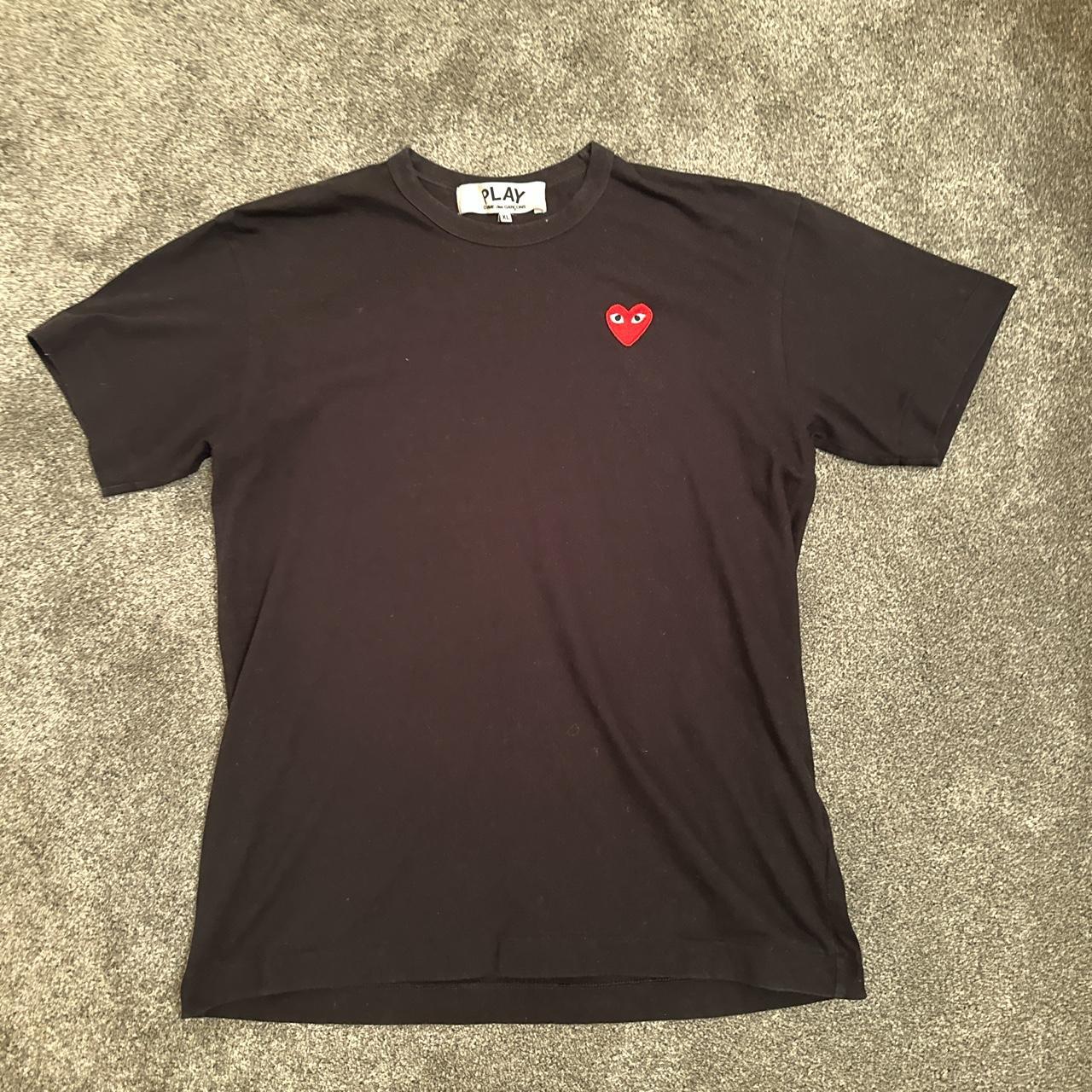 Comme des garçons Black heart tshirt Fits more... - Depop