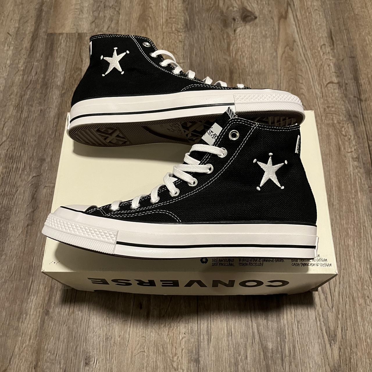 Converse x stussy black chuck taylor all-star... - Depop