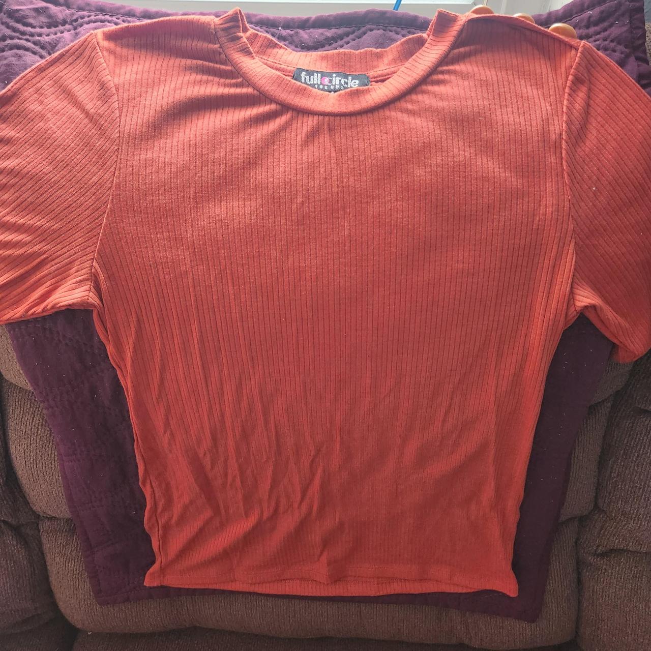 Full Circle Trends Women S Orange And Red Shirt Depop