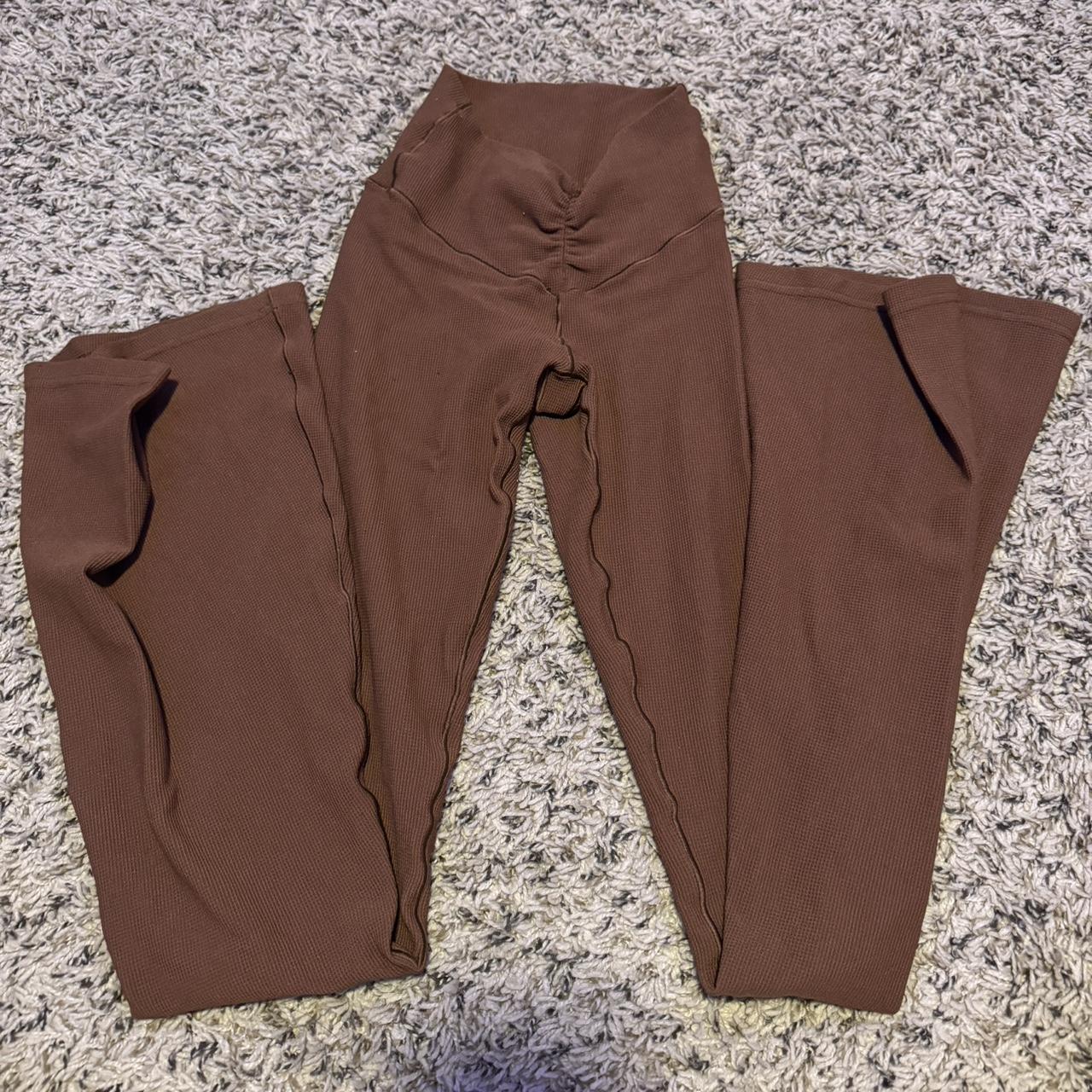 aerie brown flare leggings size small never worn !!! - Depop