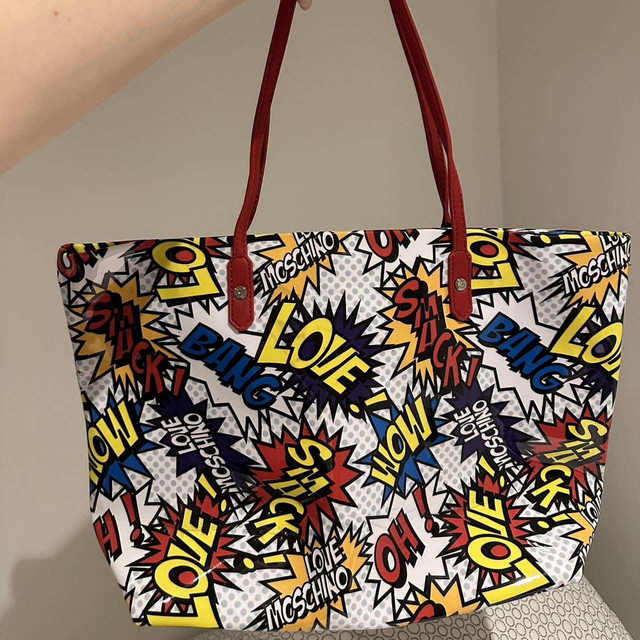 Love Moschino Pop Art Tote Spacious bag with zip Depop