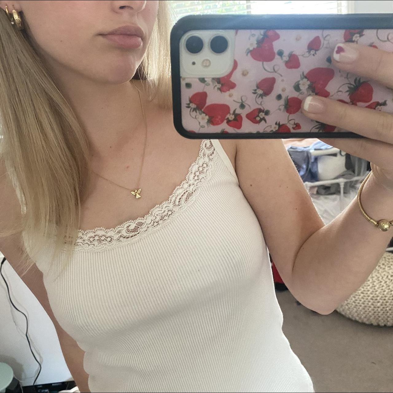 brandy melville lace tank☀️ goes with everything x Depop