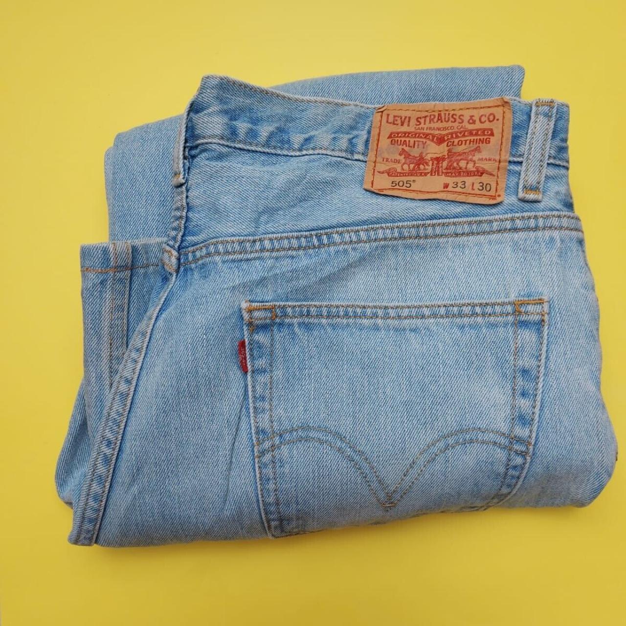 Levi 505 W33 L30 Light Blue Jeans - Regular... - Depop