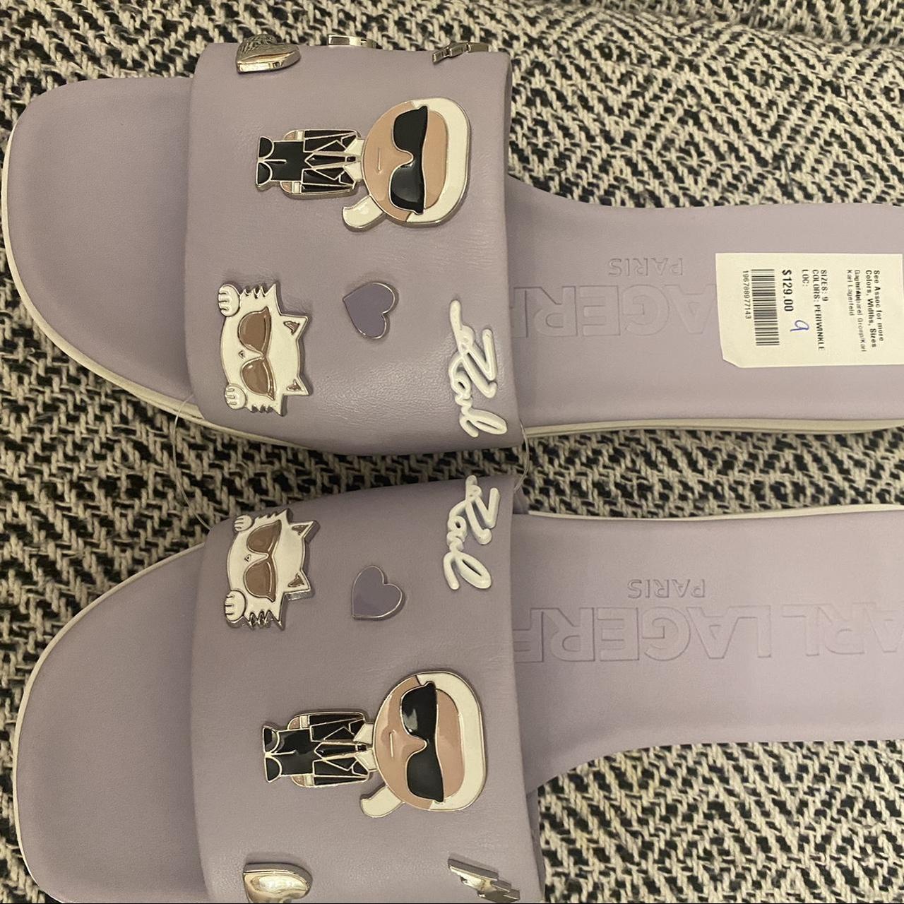 Karl Lagerfeld Jeslyn Cate Pins Embellished Slide... - Depop