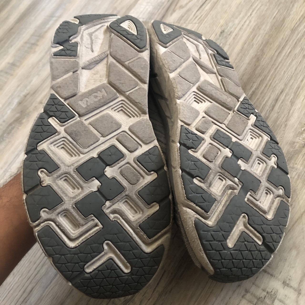 grey hoka x outdoor voices sneakers. worn but still... - Depop