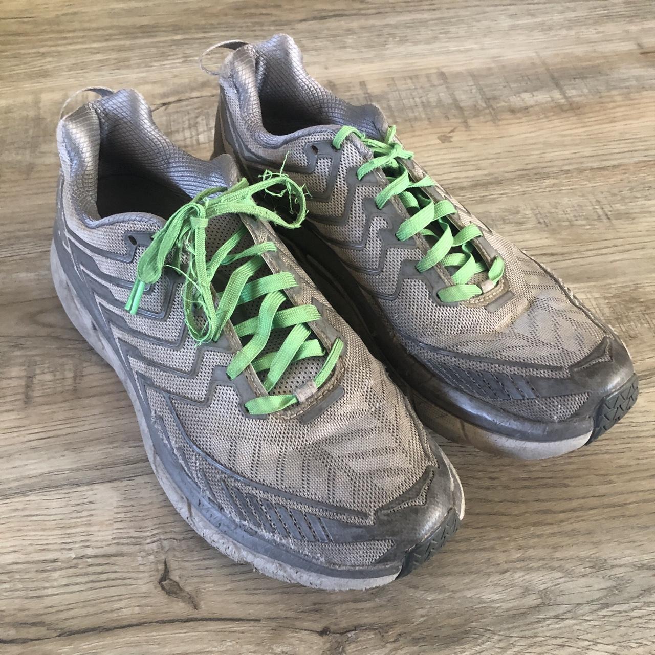 grey hoka x outdoor voices sneakers. worn but still... - Depop