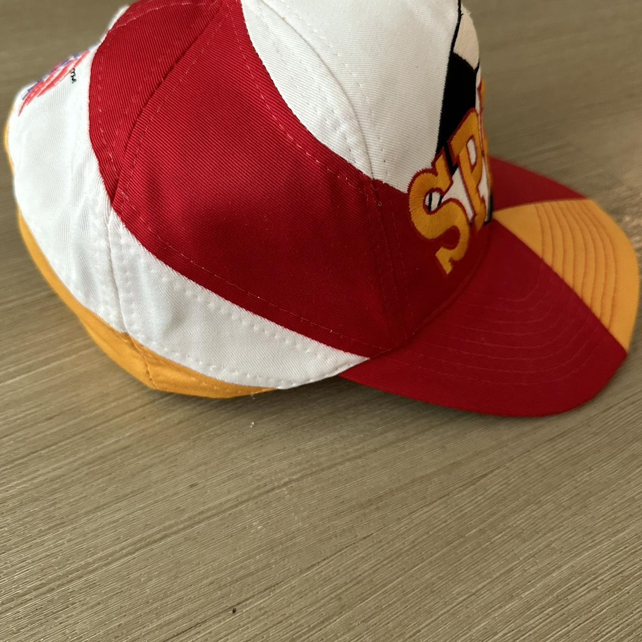 1-ONE Men's Red and Yellow Hat | Depop