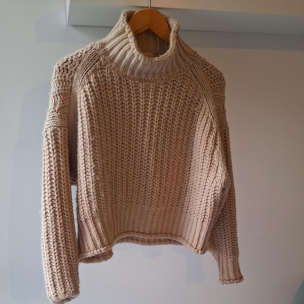 Chunky knit high neck, slightly cropped Depop