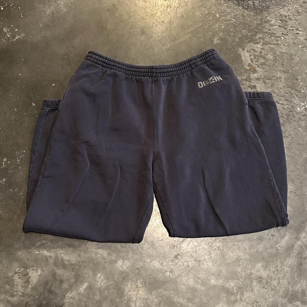 old navy blue sweatpants size LARGE small stain on - Depop