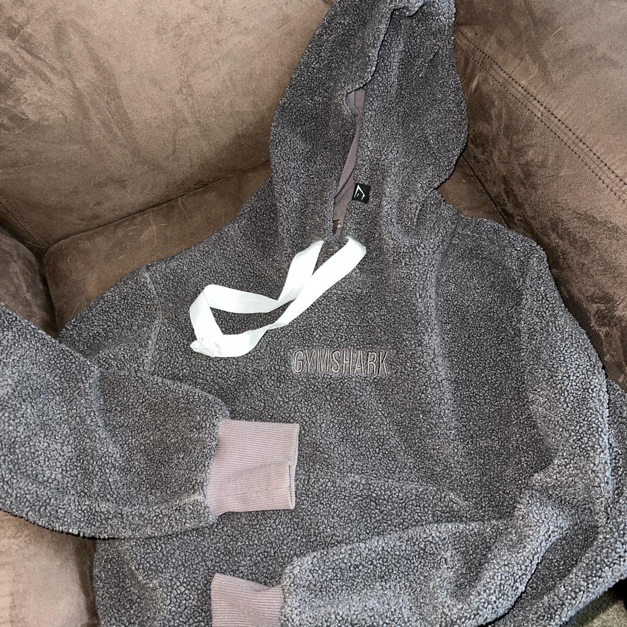 gymshark cropped hoodie sherpa material on outside... Depop
