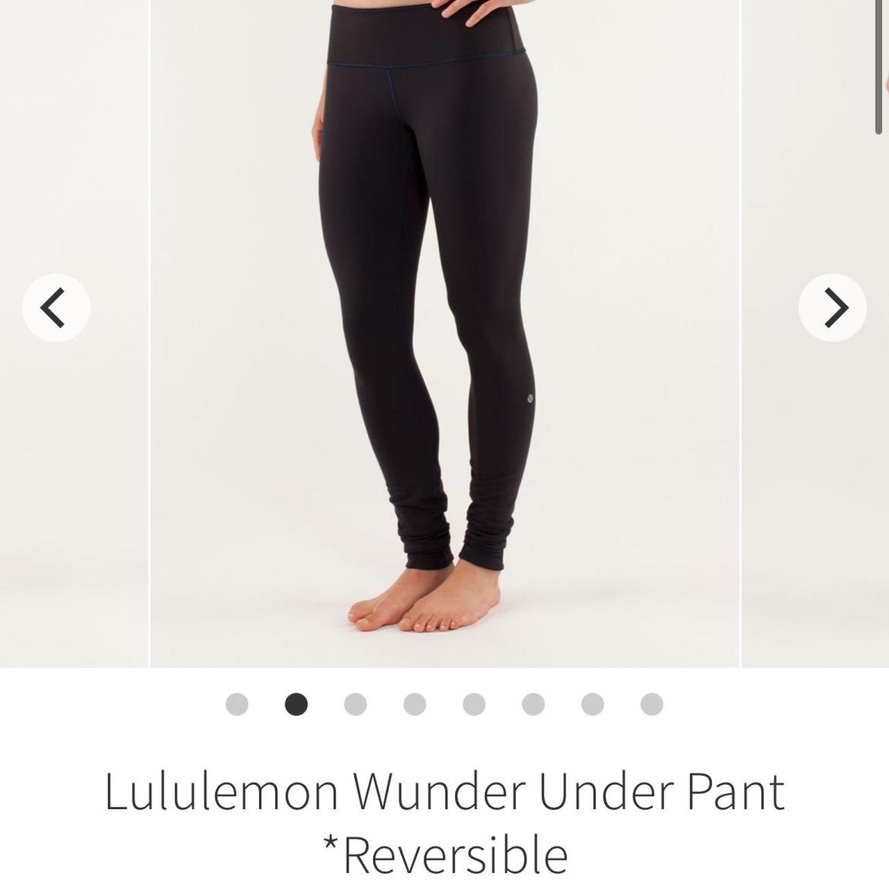 Lululemon mid rise reversible black wunder under leggings (has a hole)