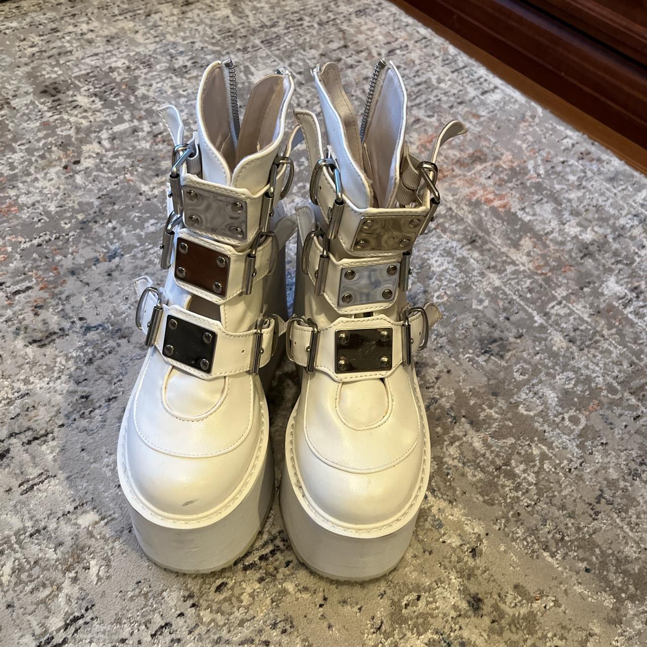 dolls kill holographic boots