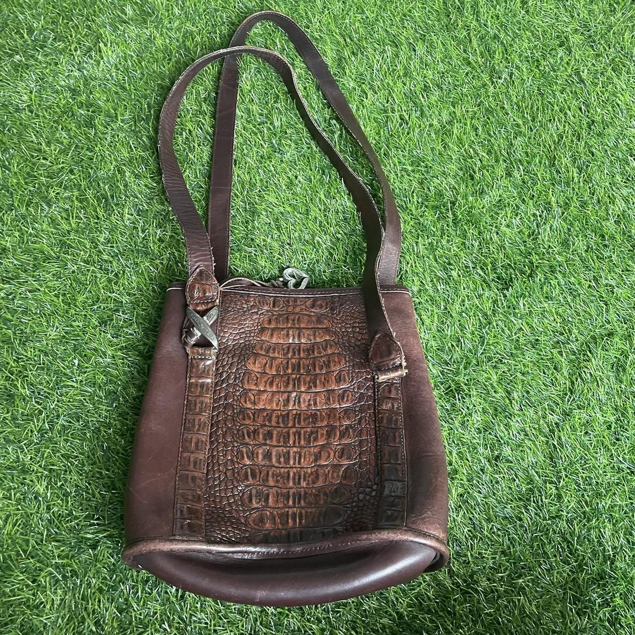 Vintage Two Tone Black and Brown Leather Purse by Brighton, Cowgirl Couture  Shoulder Bag for Women