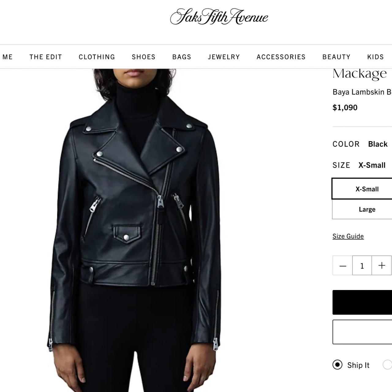 mackage lambskin leather jacket