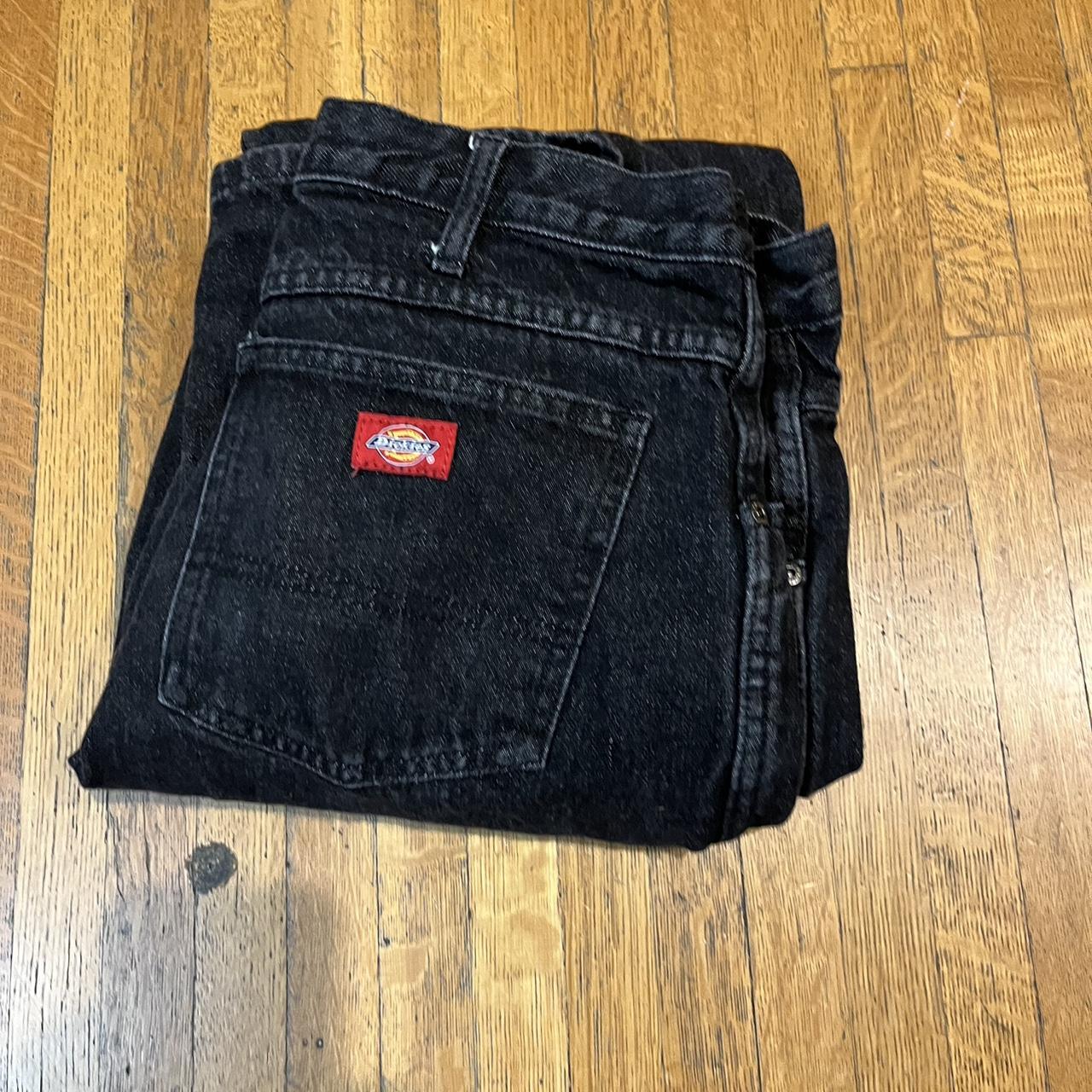 VERY BAGGY 40x32 DICKIES BLACK DENIM CARPENTER... - Depop