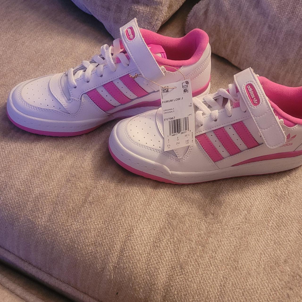 Adidas Pink and White size 6 1/2 New No Box Depop