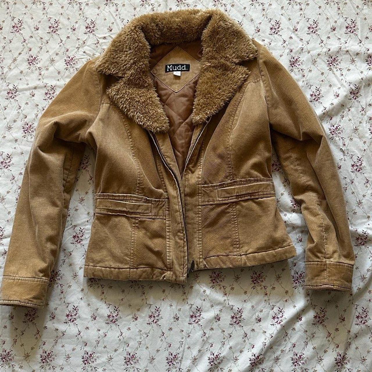mudd brand corduroy fur jacket obsessed with... - Depop