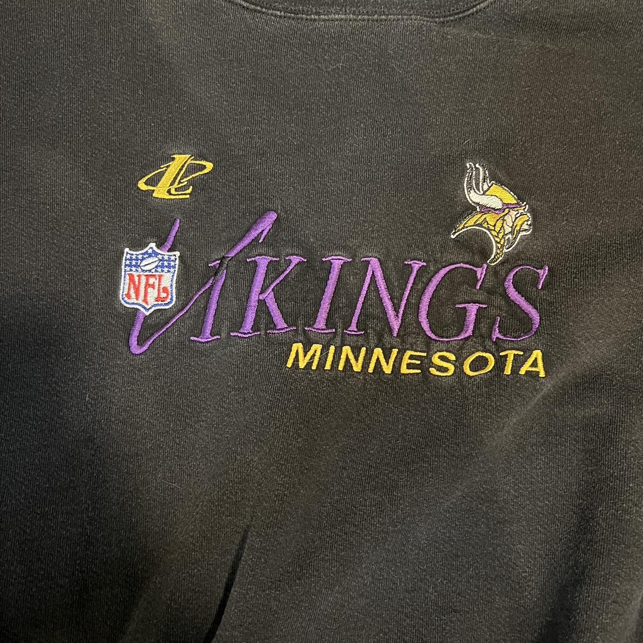 90s Vintage NFL Grey Vikings fleece Crewneck - Depop