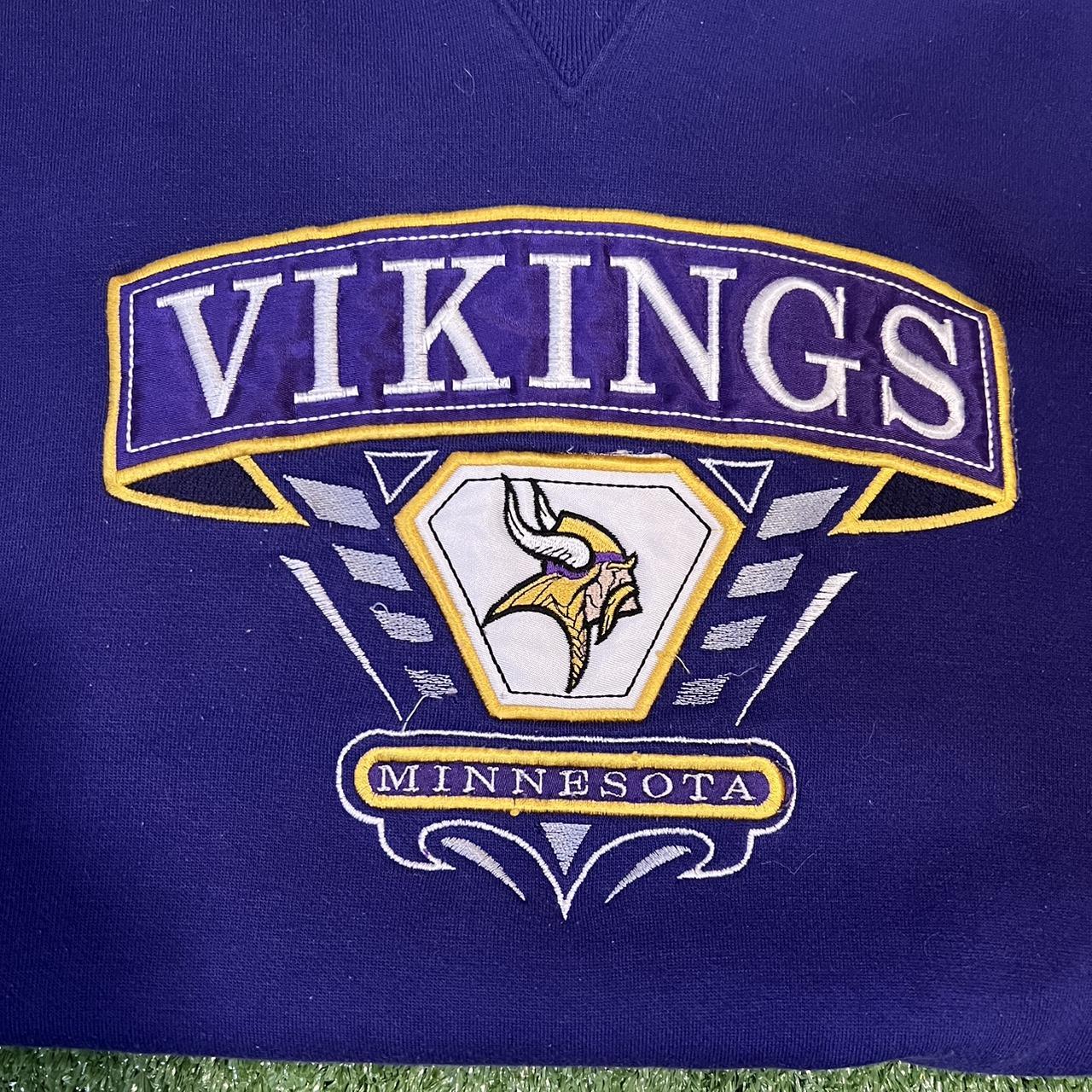 Vintage Purple Minnesota Vikings Crewneck Size... - Depop