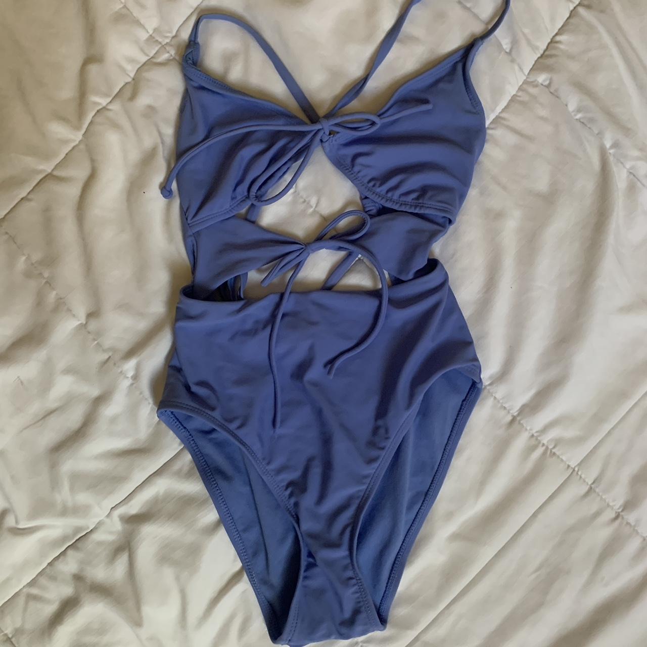 Women’s neon blue cut out one piece (no pads) - Depop