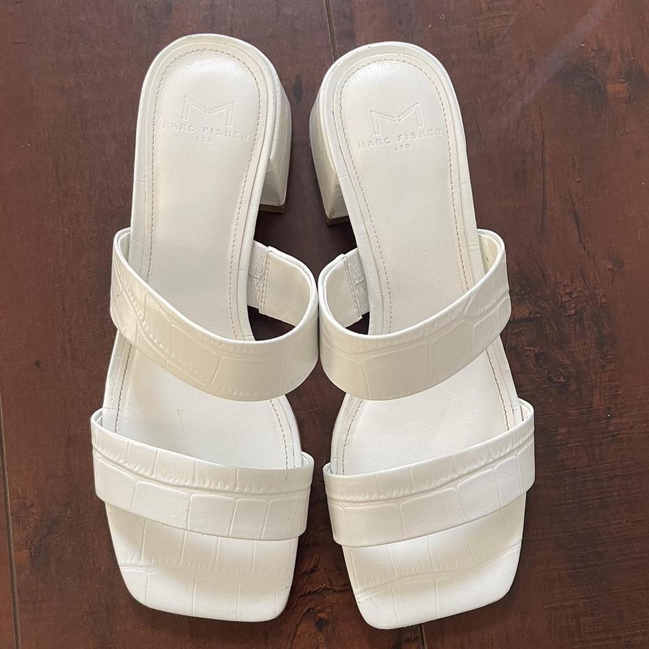 Marc Fisher Women's White Sandals | Depop