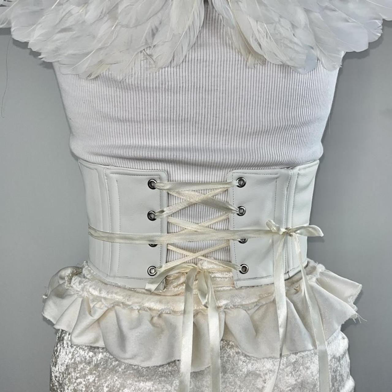 White Vegan Leather Underboob Corset This corset... - Depop