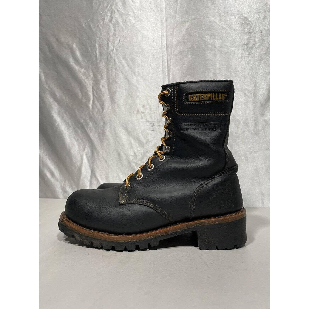 CAT Men's Black Boots Depop