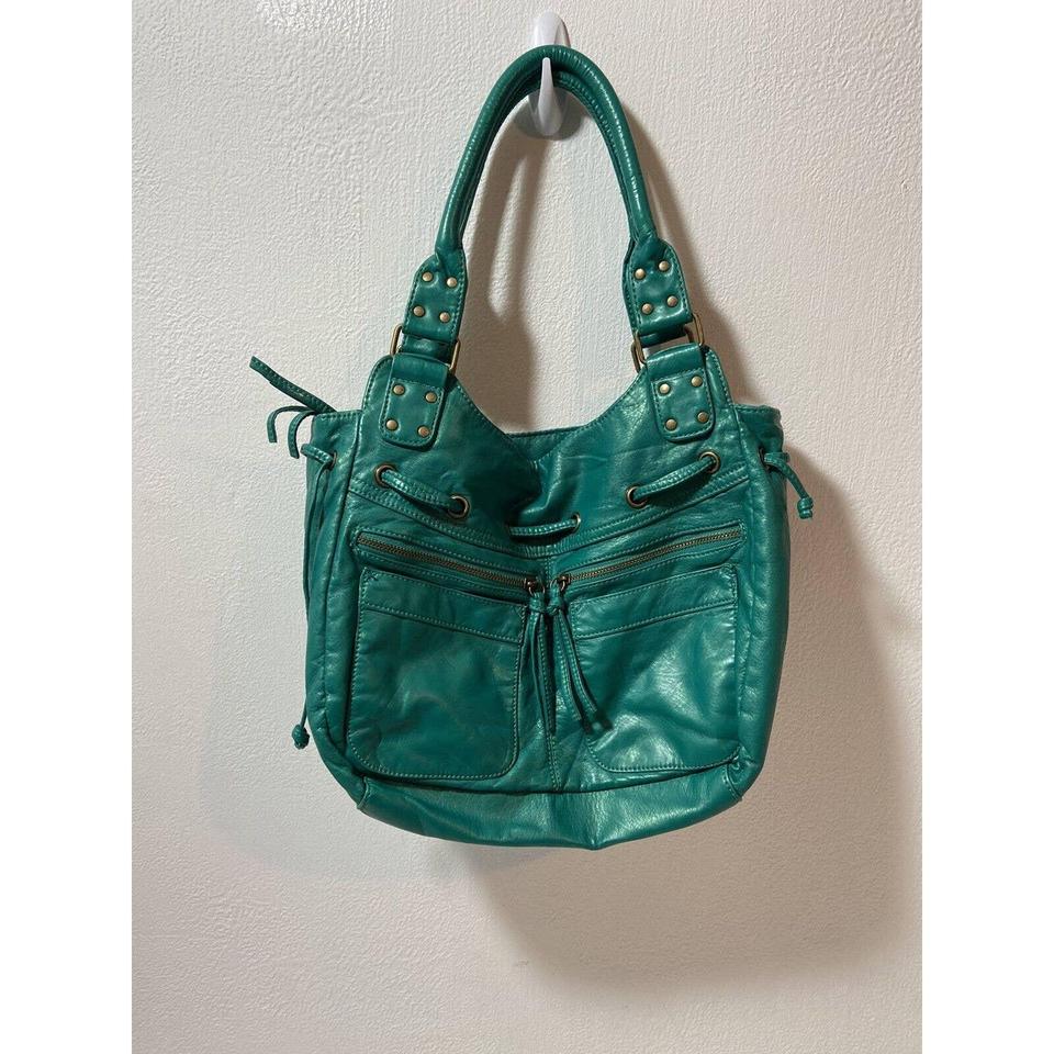 Green quilted faux leather crossbody bag/purse. CLN, - Depop