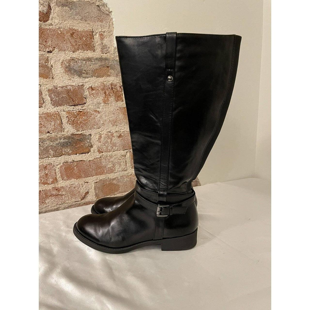 American Eagle Faux Leather Tall Black Boots Women's... - Depop