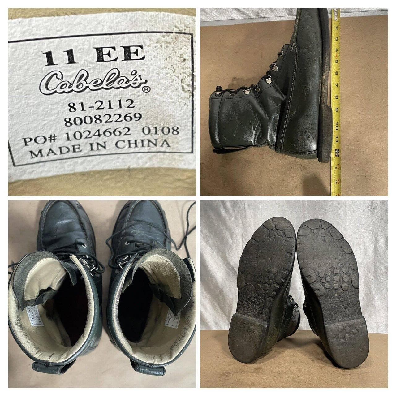 Vintage Cabela’s Gray Leather Moc Toe Work Boots... - Depop