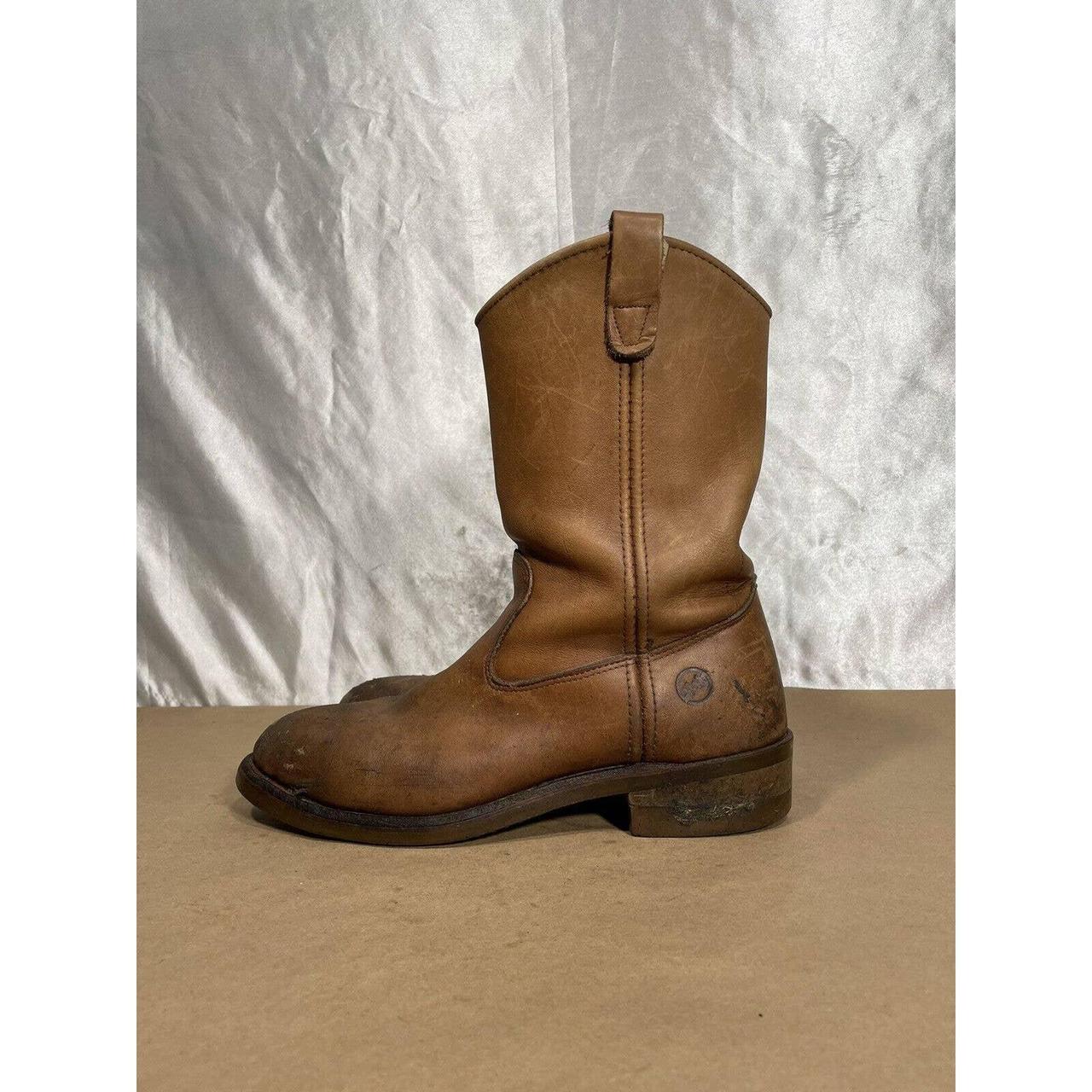 Double H HH Brown Leather Steel Toe Western Work Depop