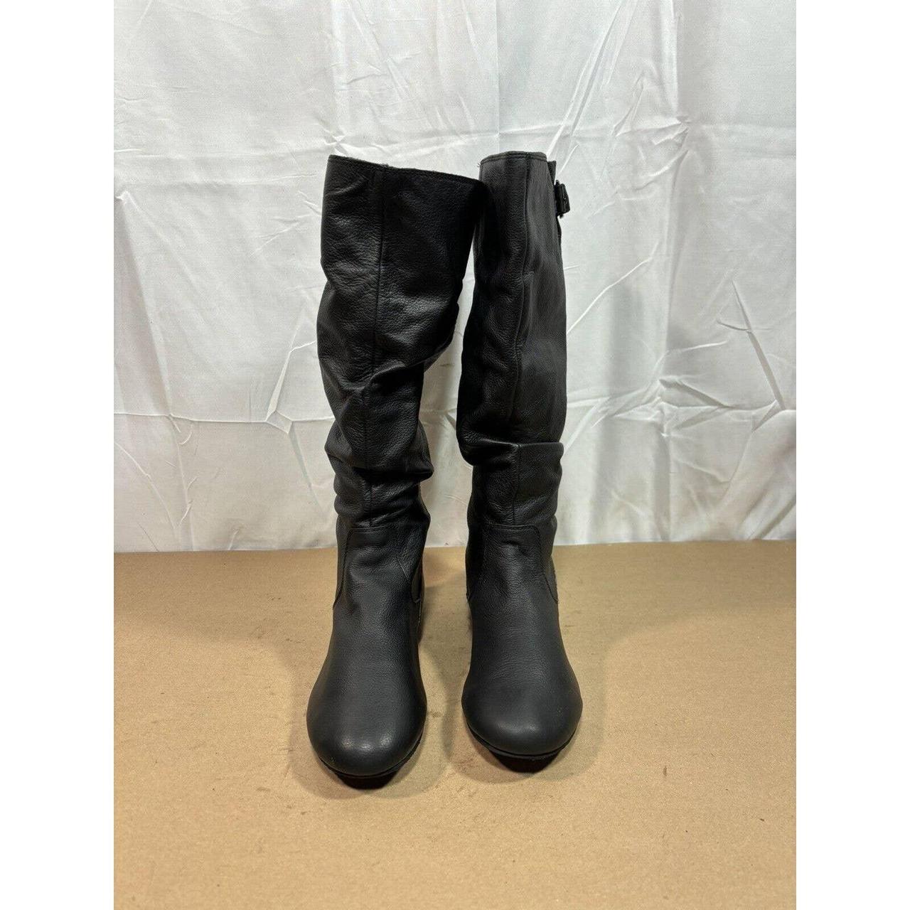 Gianni Bini Black Leather Knee High Boots With... - Depop