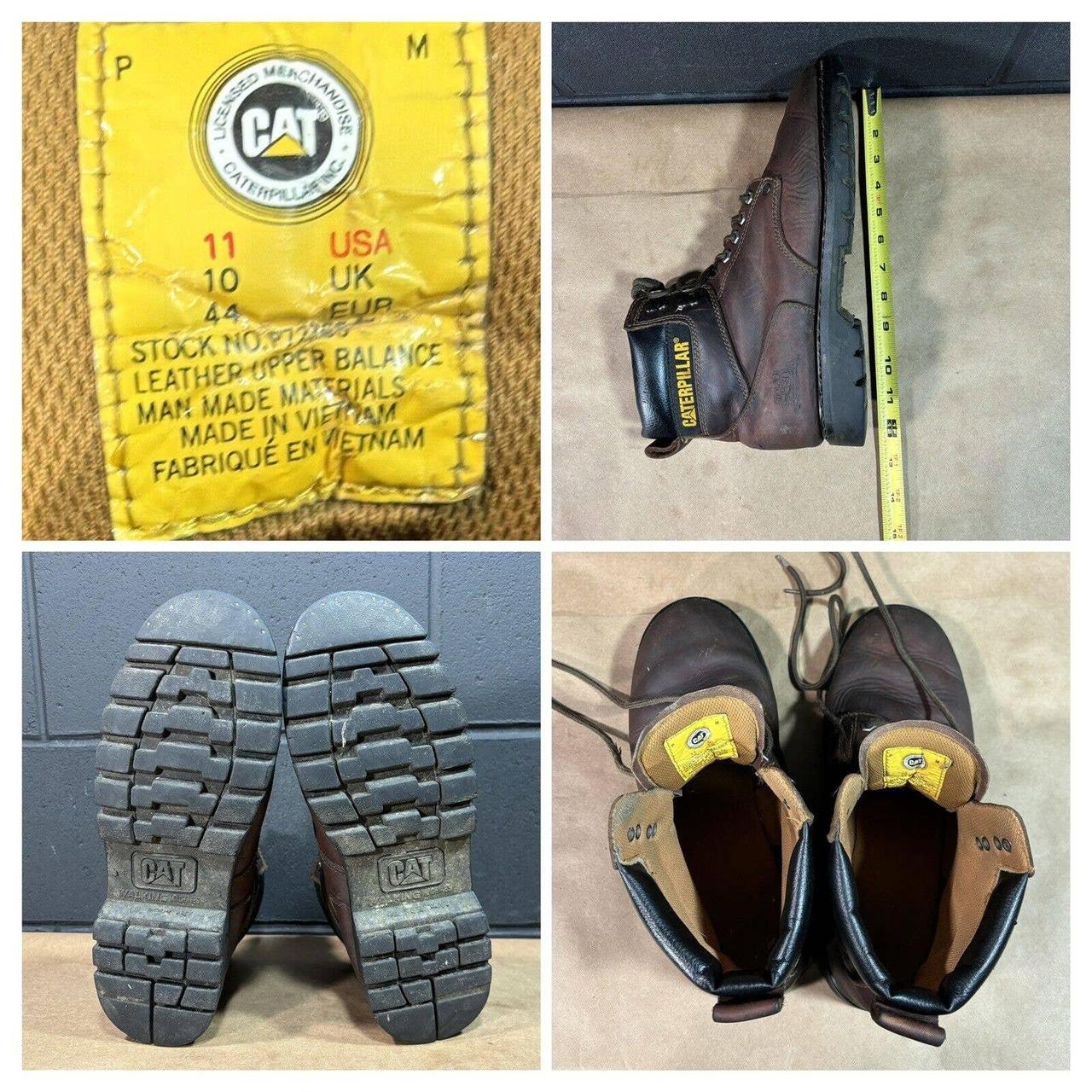 Caterpillar Brown Leather Work Boots Men’s Sz... Depop