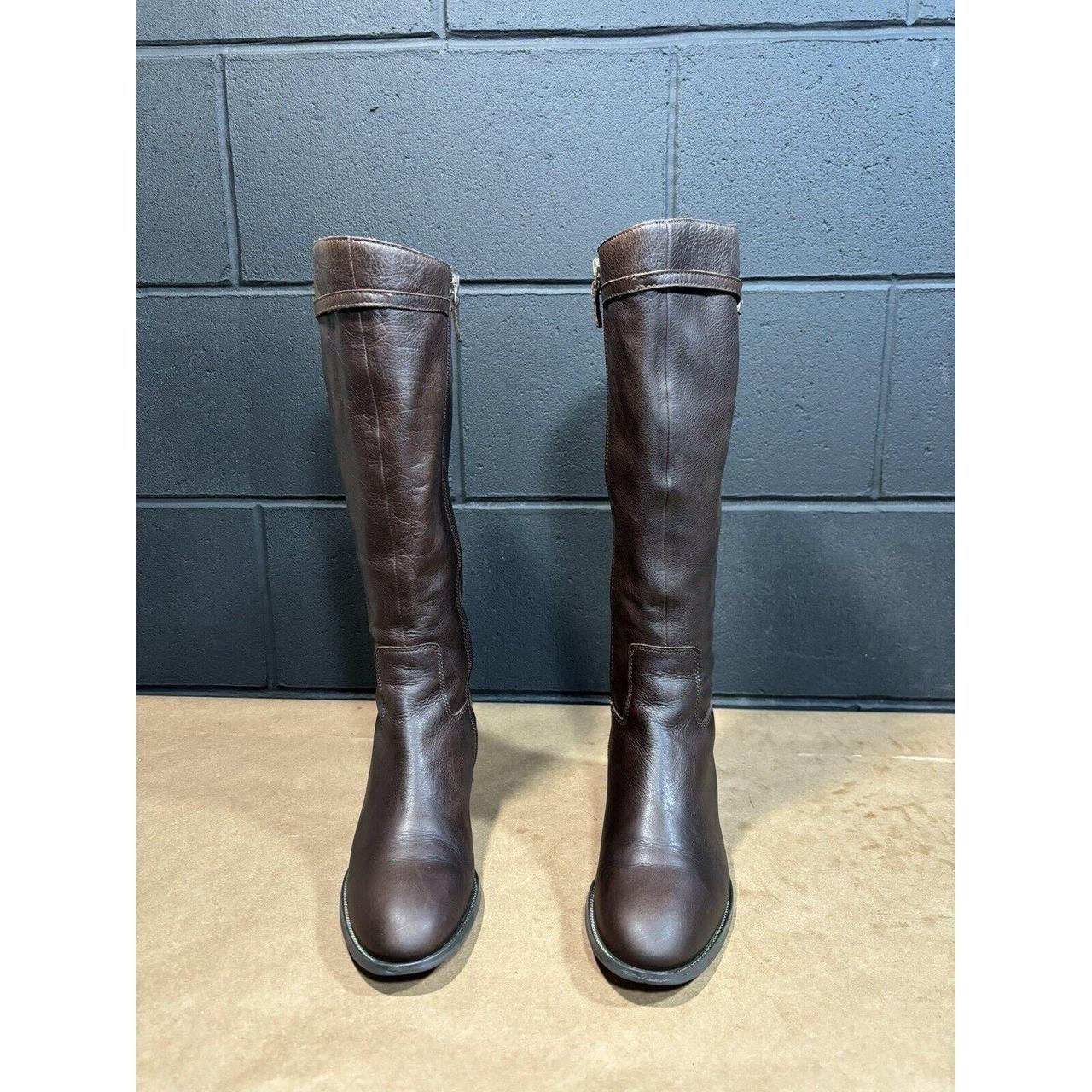 Franco Sarto Belaire Brown Leather Knee High Tall Depop