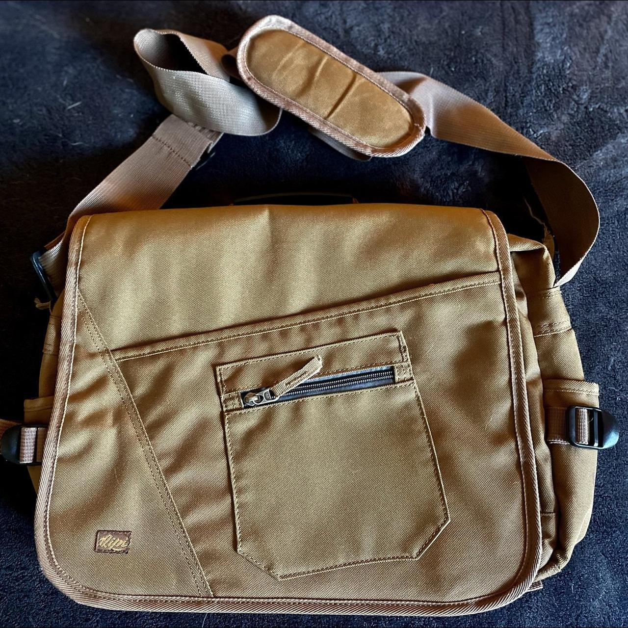 Qipi canvas tan messenger bag Very clean, all... Depop