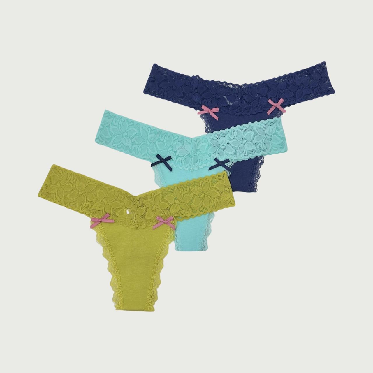 No Boundaries Women's Lace Thong Panties, 5-Pack 