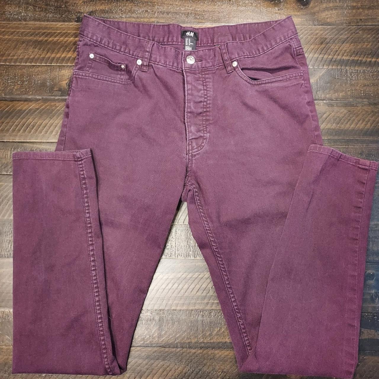 H&M Men's Burgundy Jeans | Depop