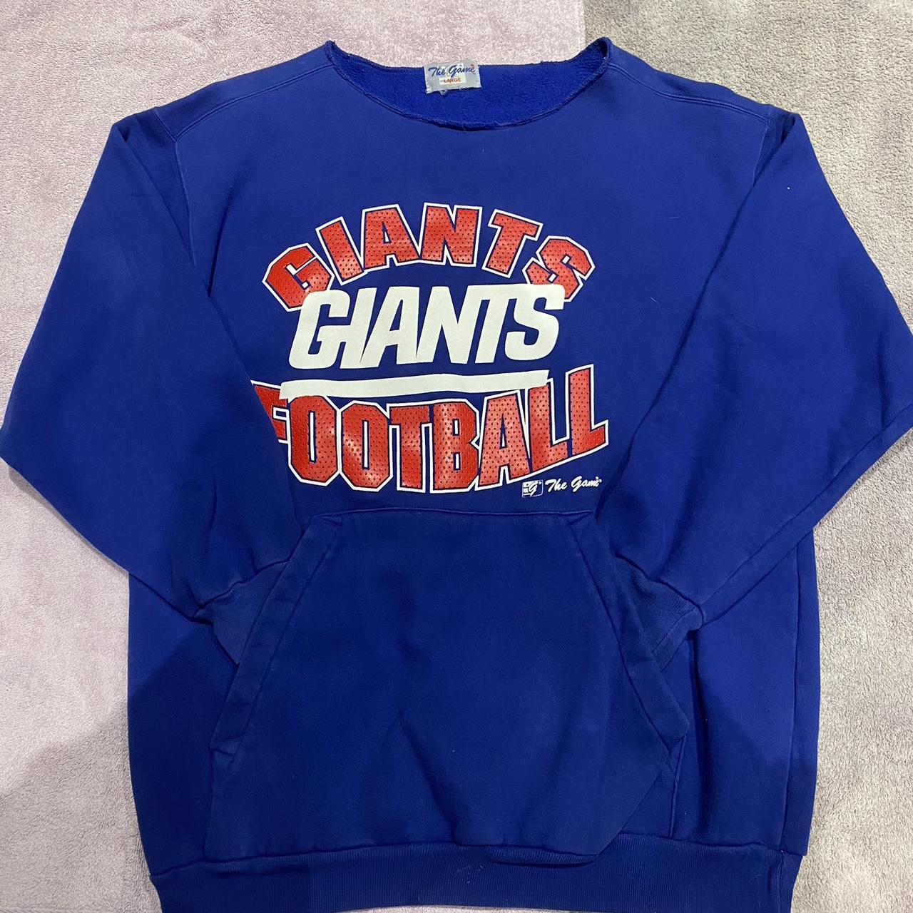 Vintage New York Giants hoodie in blue. From the - Depop