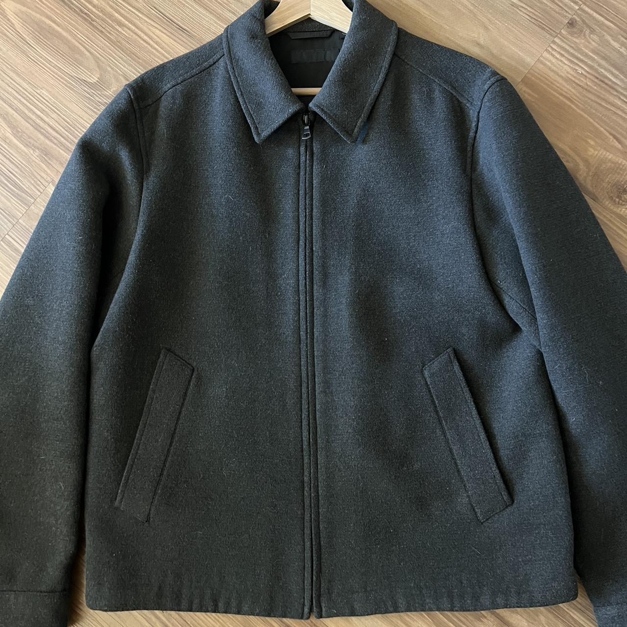 uniqlo blouson jacket color: olive size: medium - Depop