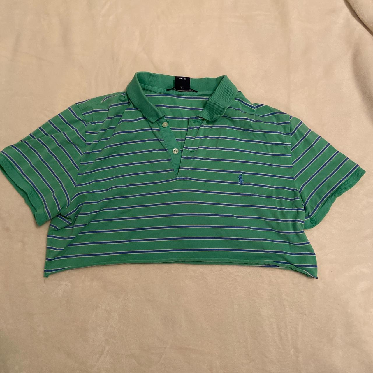 Thrifted and cut polo top (super cropped) - Depop