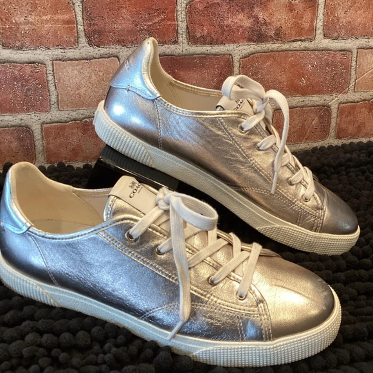 Coach C136 Womens low top Metallic Gold sneakers